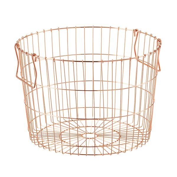 Industrial Style Fashionable Sturdy Copper Metal Wire Baskets For Storage